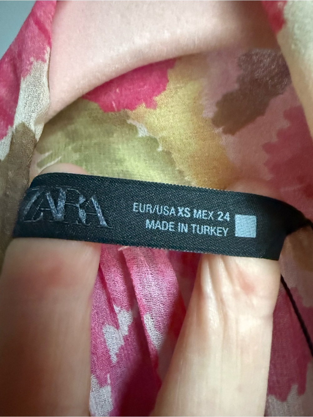 Zara Pink Yellow Green Floral Lightweight Dress XS - Picture 4 of 16